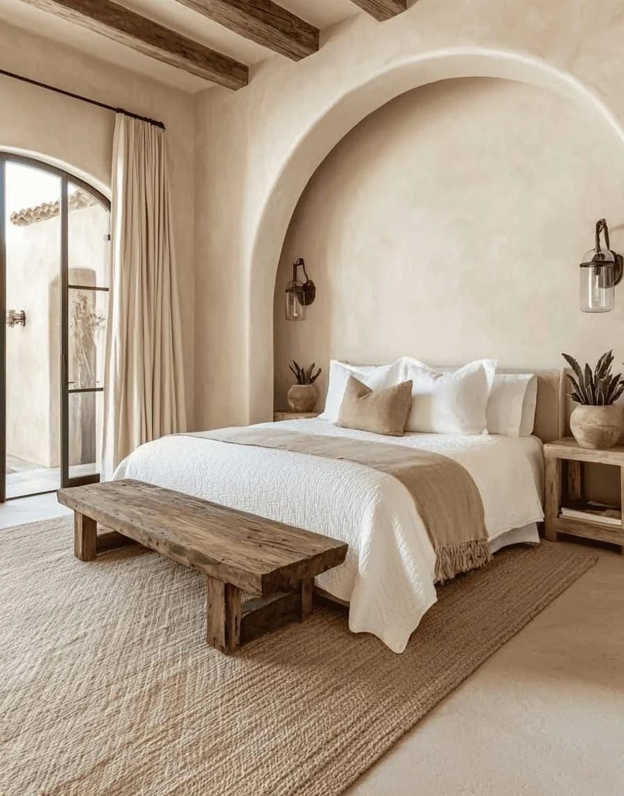 The bed in the main bedroom of a short-term rental