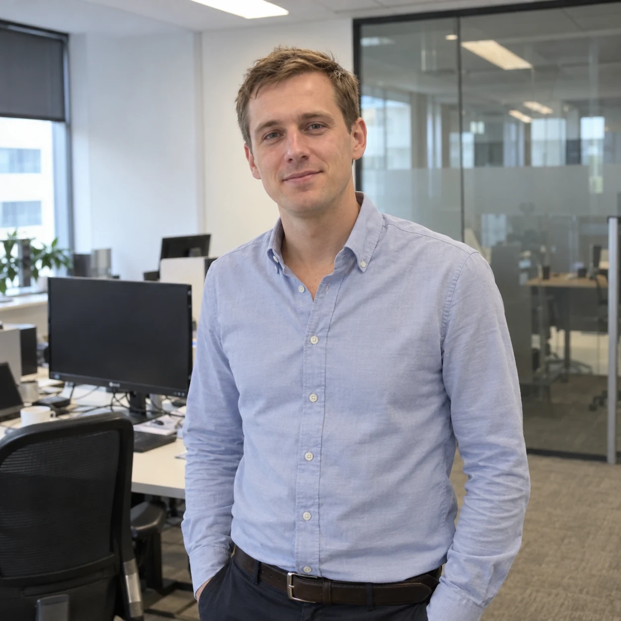 A man standing in an office
