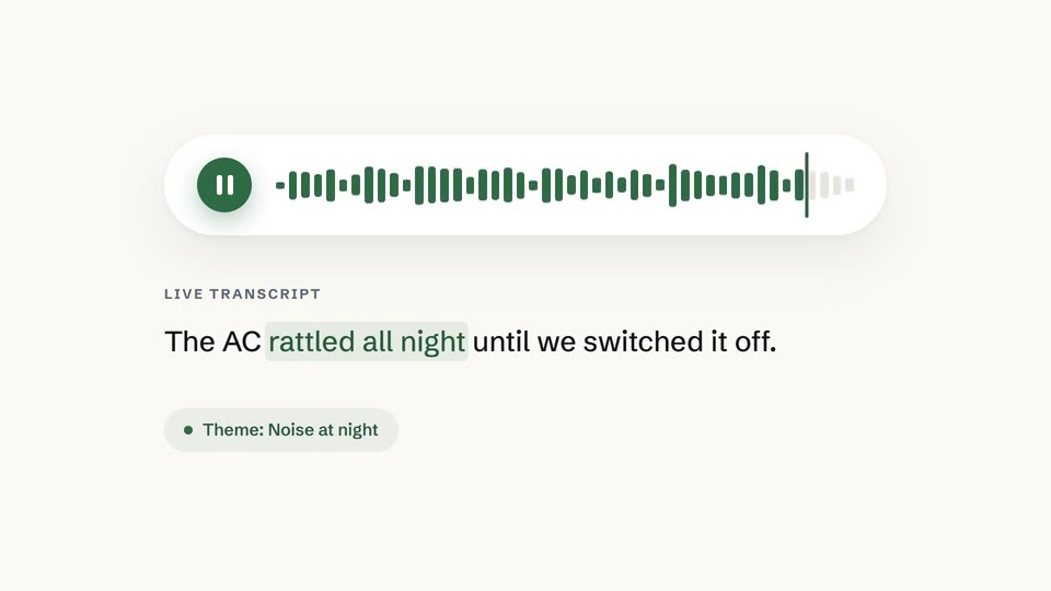 A waveform with its live transcript