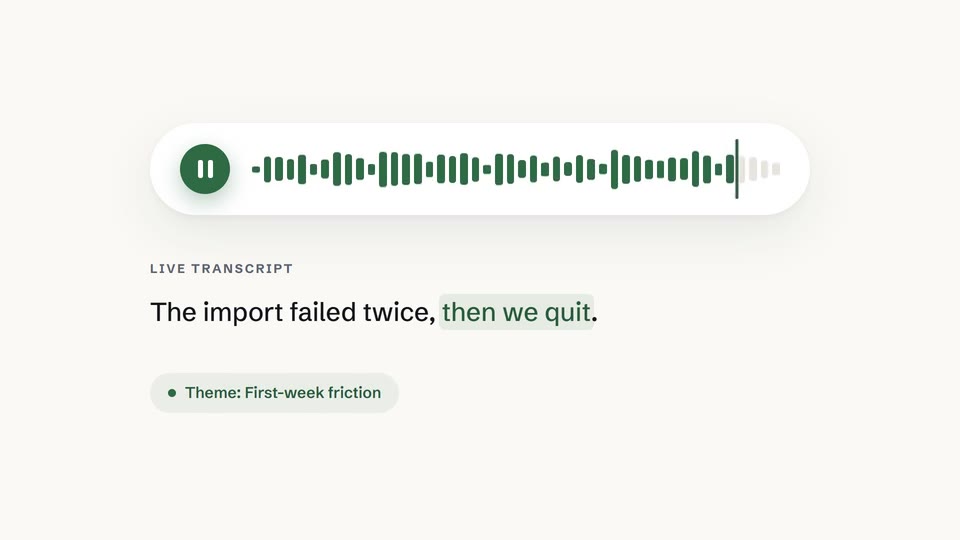 A waveform with its live transcript