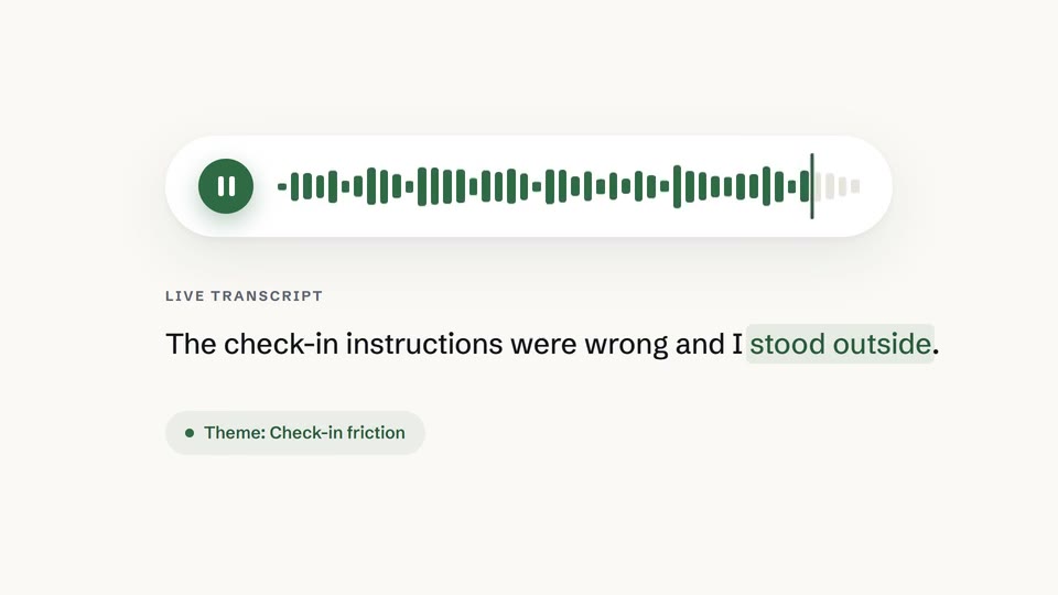A waveform with its live transcript