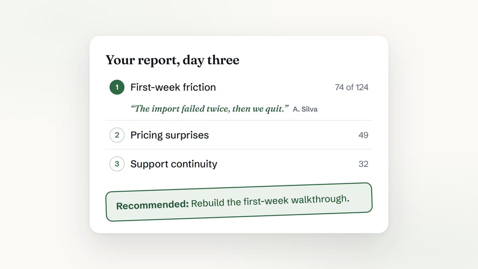 The report builds itself line by line